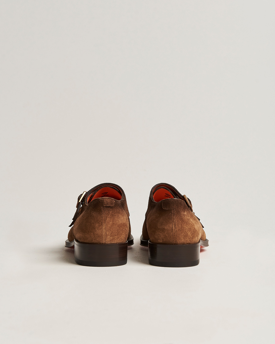 Homme | Santoni Double Monk Shoe Brown Suede | Santoni | Double Monk Shoe Brown Suede
