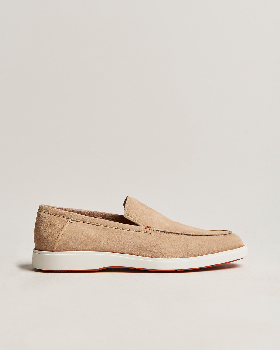 Homme | Santoni Summer Loafer Beige Suede | Santoni | Summer Loafer Beige Suede