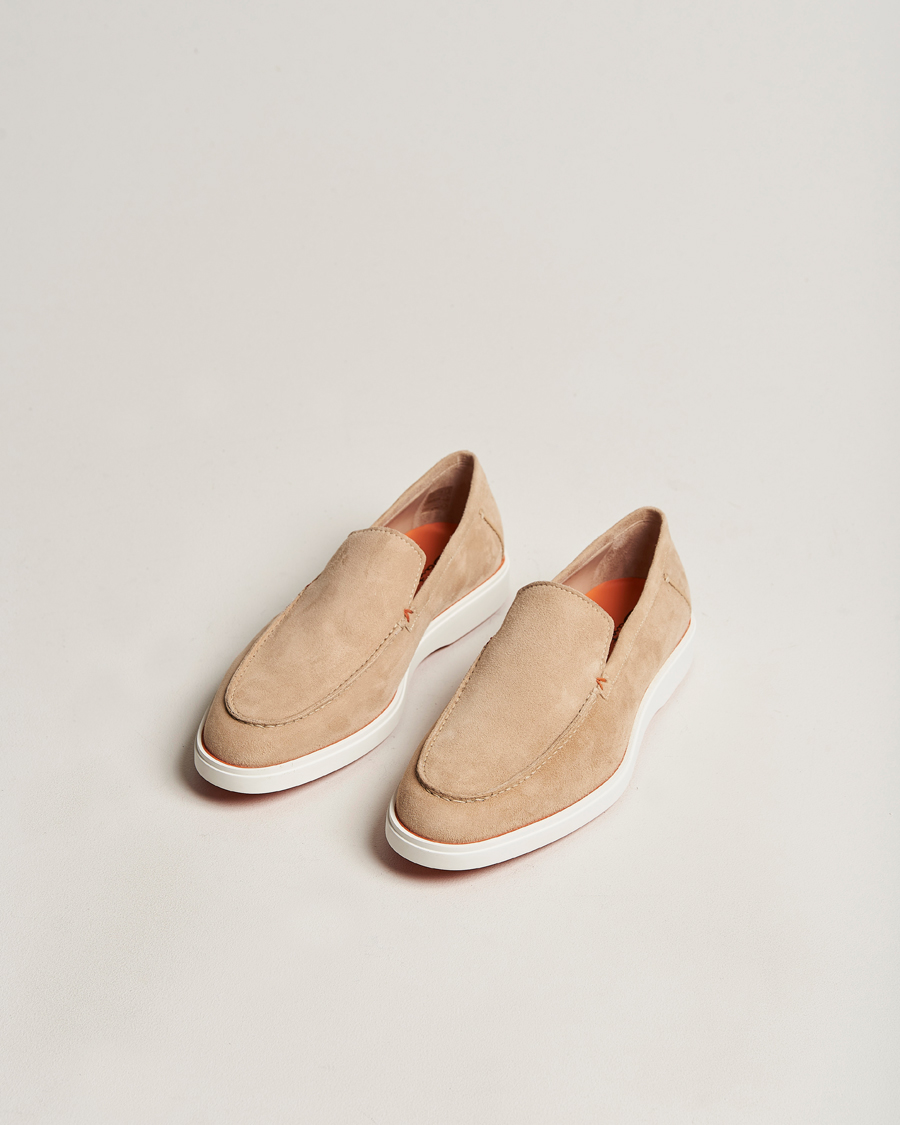 Homme | Santoni Summer Loafer Beige Suede | Santoni | Summer Loafer Beige Suede