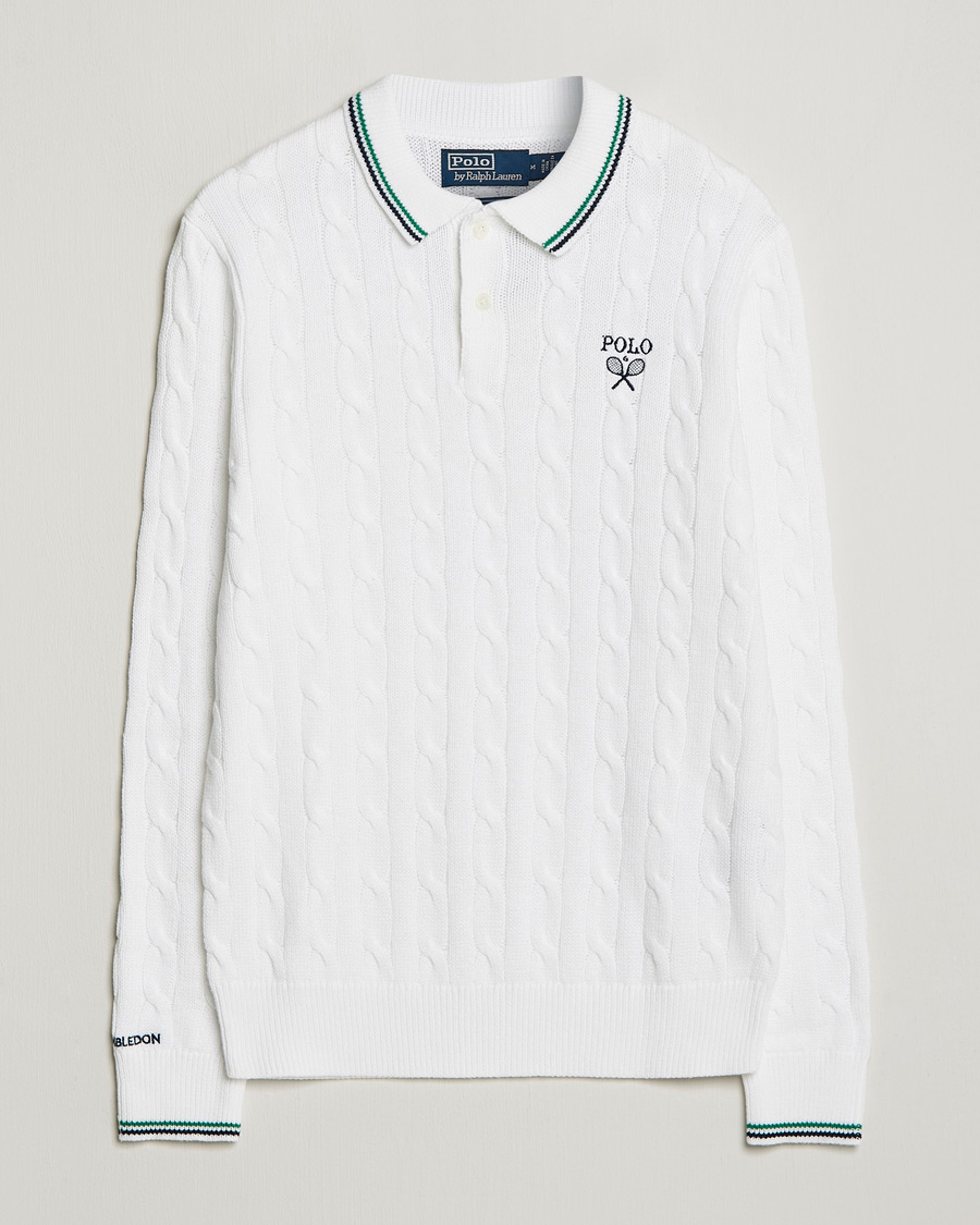 Homme | Pulls Et Tricots | Polo Ralph Lauren | Cotton Cable Knitted Polo Ceramic White