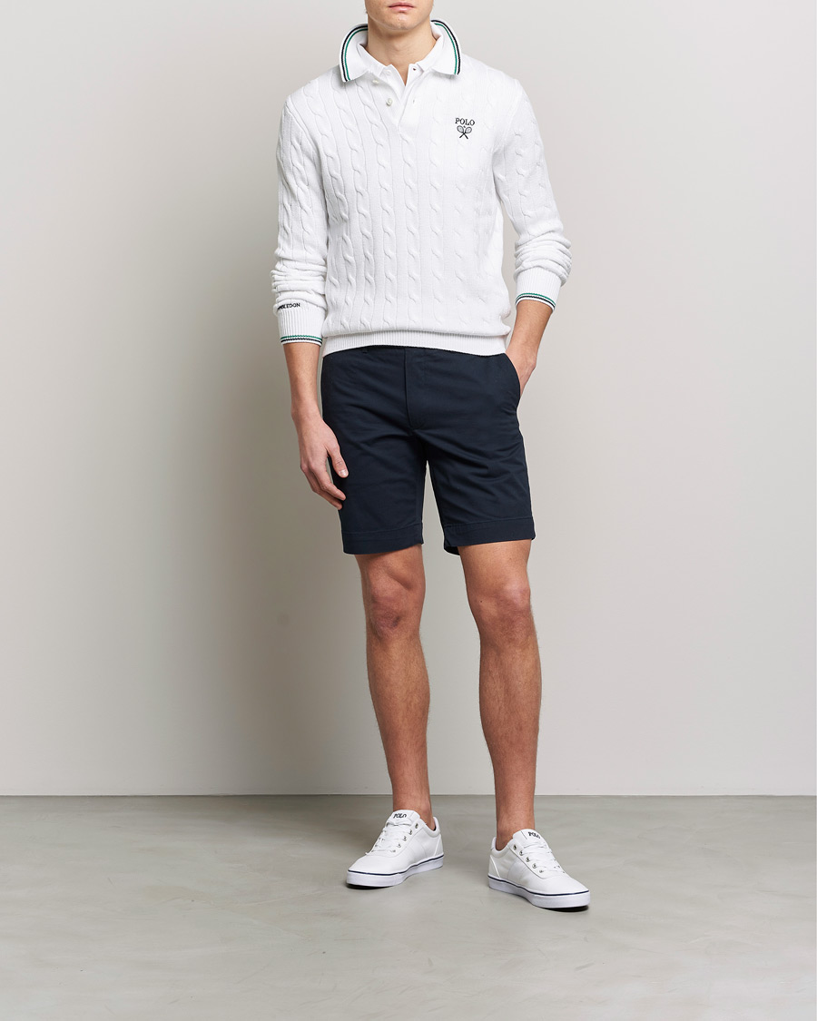 Homme | Pulls Et Tricots | Polo Ralph Lauren | Cotton Cable Knitted Polo Ceramic White