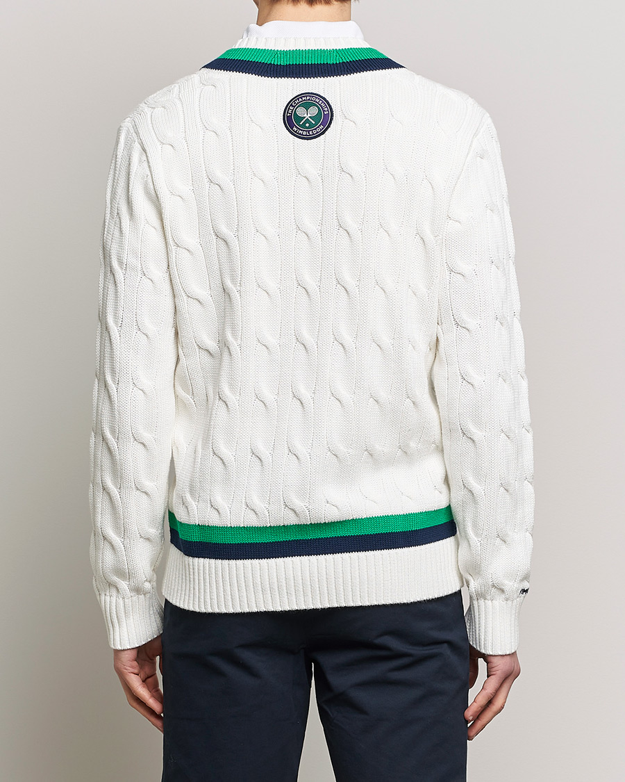 Homme | Pulls Et Tricots | Polo Ralph Lauren | Knitted V-Neck Cricket Sweater Ceramic White