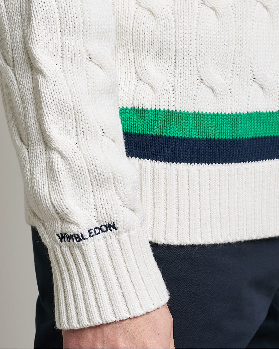 Homme | Pulls Et Tricots | Polo Ralph Lauren | Knitted V-Neck Cricket Sweater Ceramic White