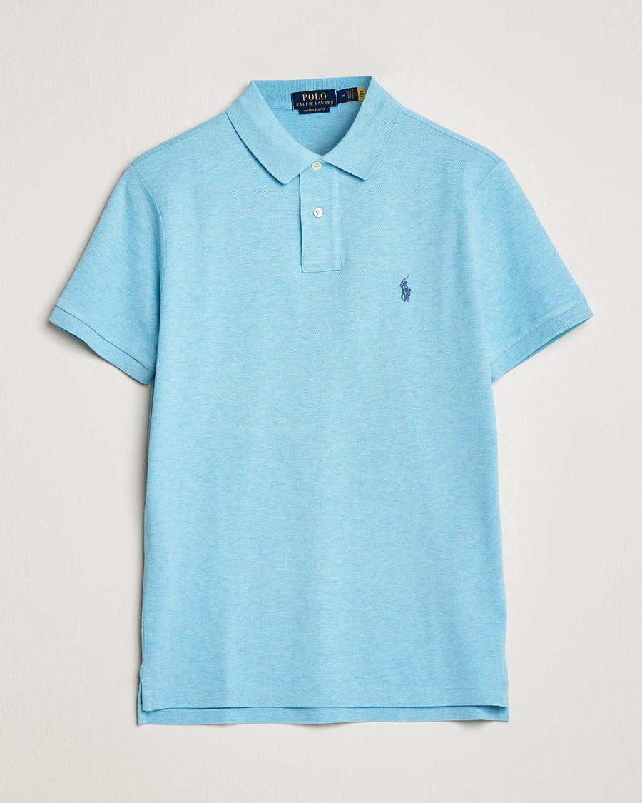 Homme | Polos | Polo Ralph Lauren | Custom Slim Fit Polo Watchhill Blue Heather