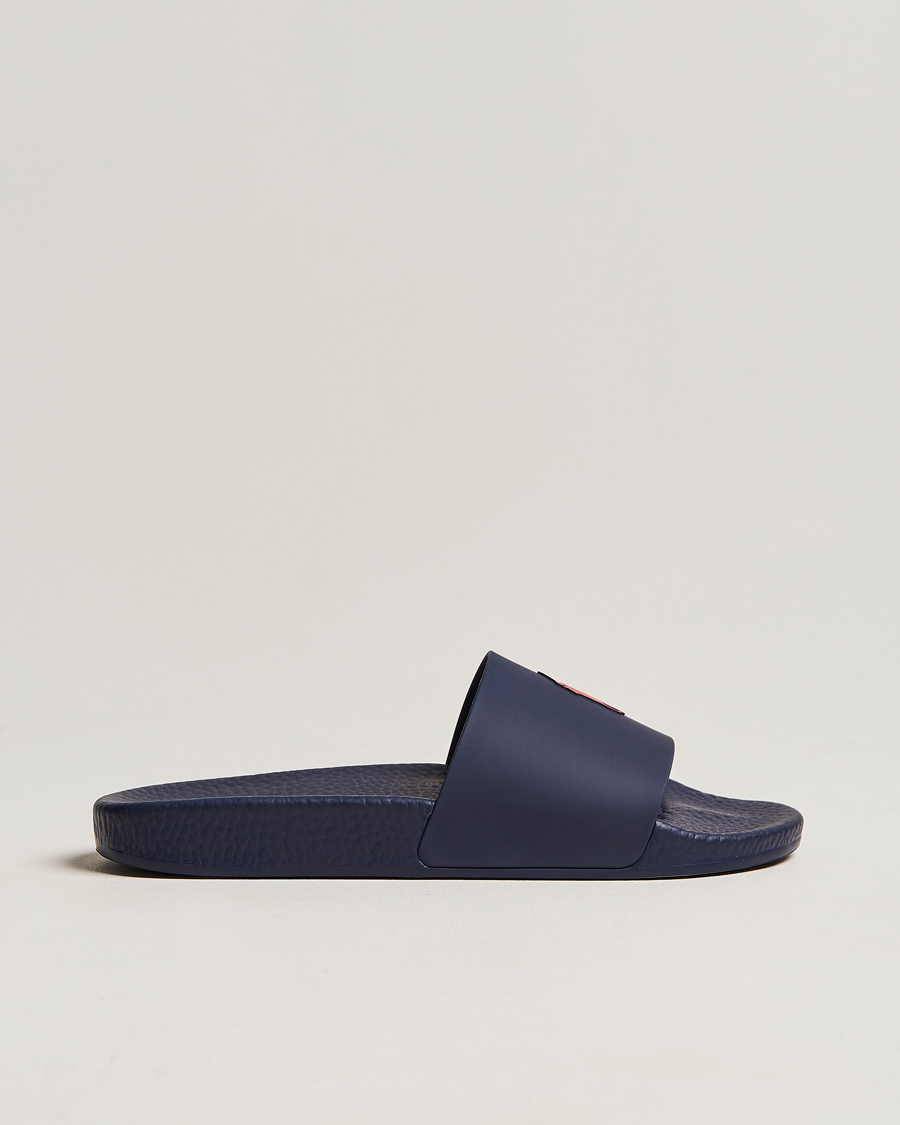 Homme | Polo Ralph Lauren Logo Slides Navy | Polo Ralph Lauren | Logo Slides Navy