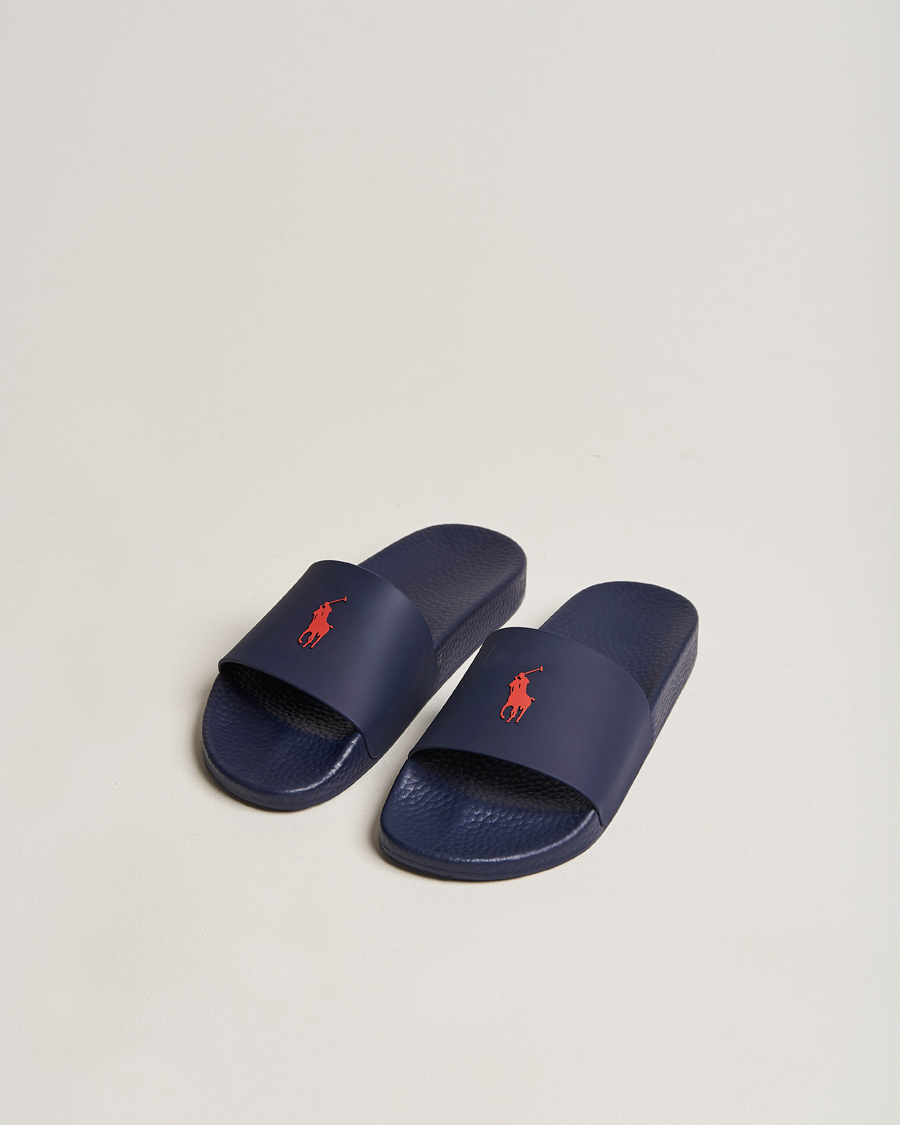 Homme | Polo Ralph Lauren Logo Slides Navy | Polo Ralph Lauren | Logo Slides Navy