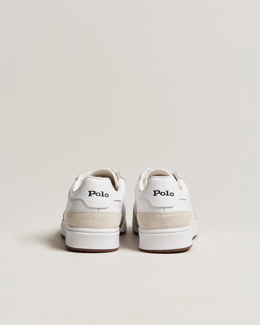 Homme | Polo Ralph Lauren CRT Leather/Suede Sneaker White/Navy | Polo Ralph Lauren | CRT Leather/Suede Sneaker White/Navy