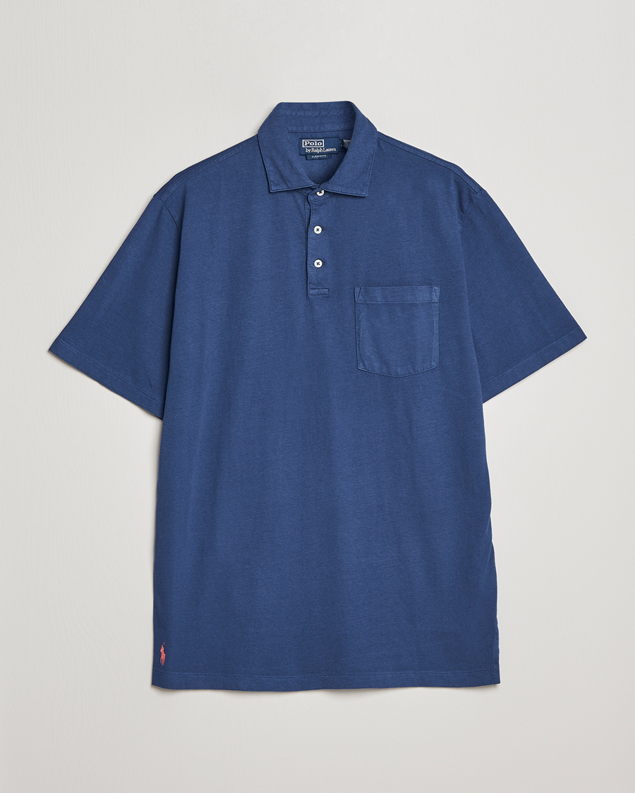 Homme | Polos | Polo Ralph Lauren | Cotton/Linen Polo Light Navy