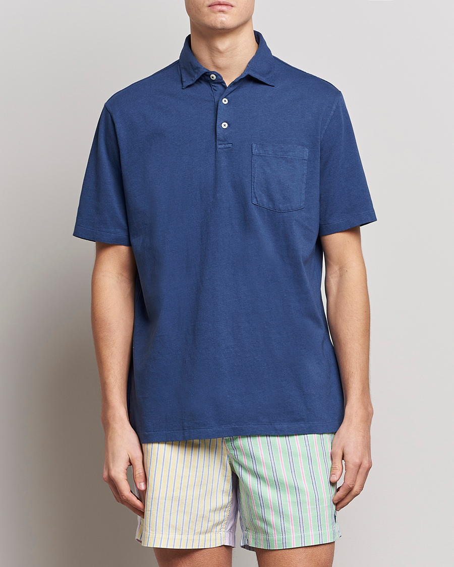 Homme | Polos | Polo Ralph Lauren | Cotton/Linen Polo Light Navy