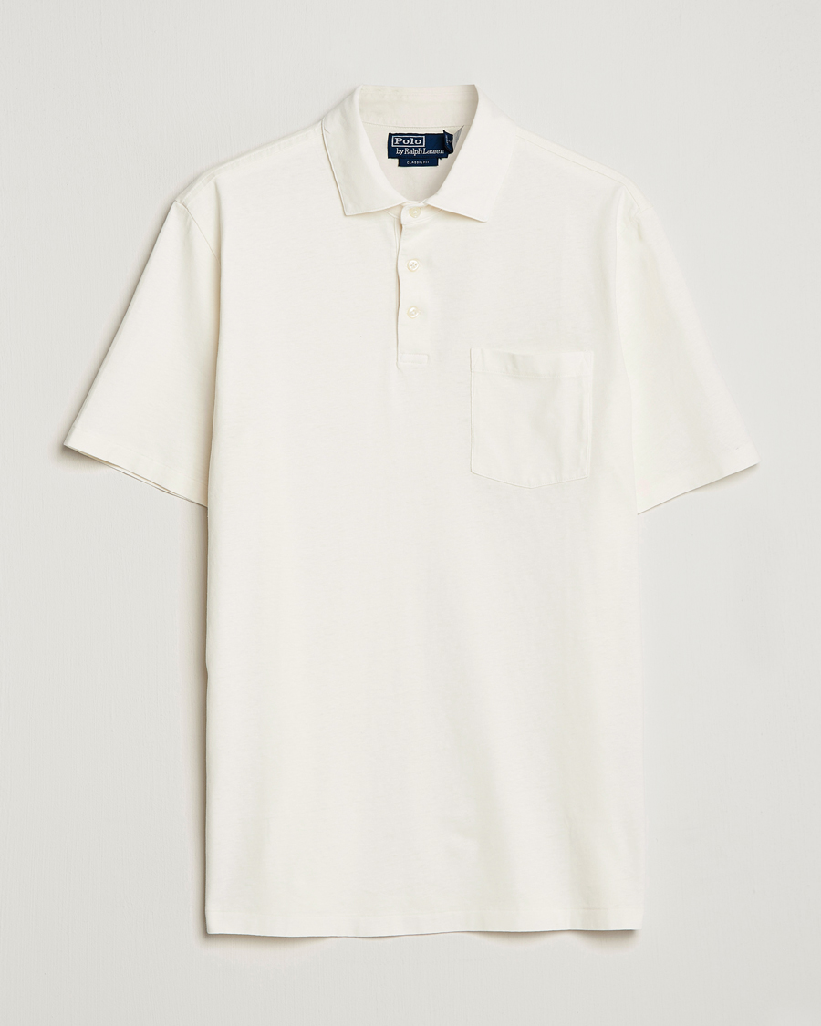 Homme | Polos | Polo Ralph Lauren | Cotton/Linen Polo Antique Cream