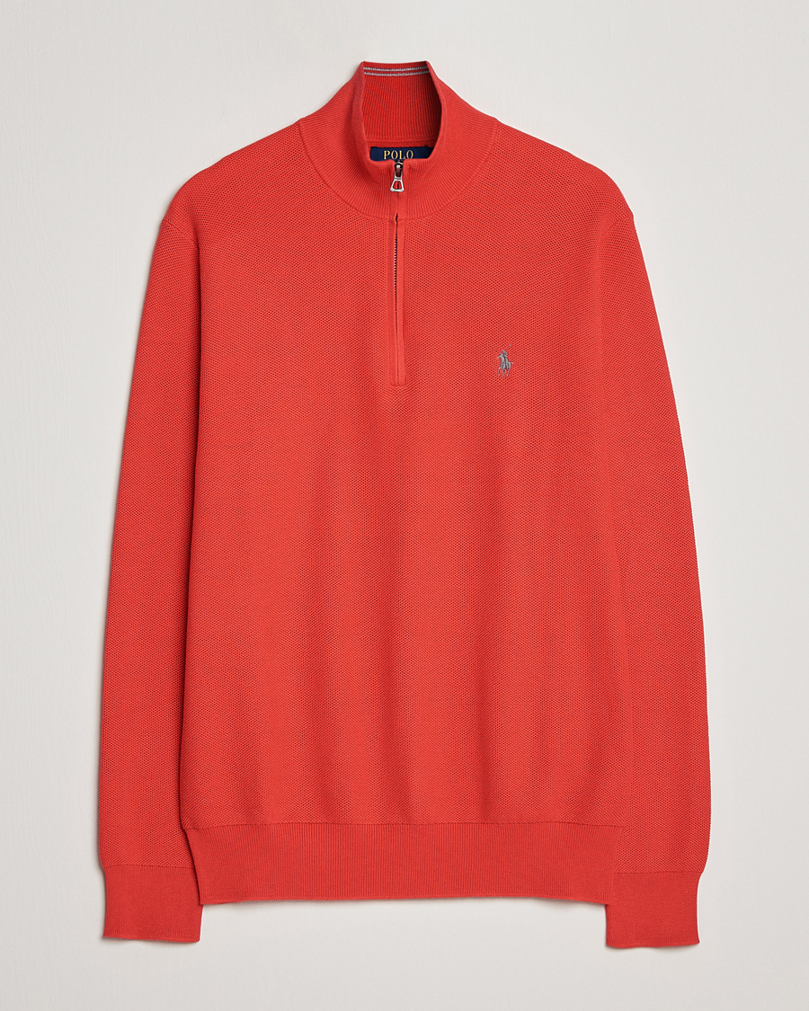 Homme | Pulls Et Tricots | Polo Ralph Lauren | Textured Half-Zip Red Reef