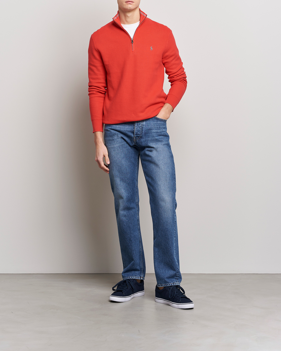 Homme | Pulls Et Tricots | Polo Ralph Lauren | Textured Half-Zip Red Reef