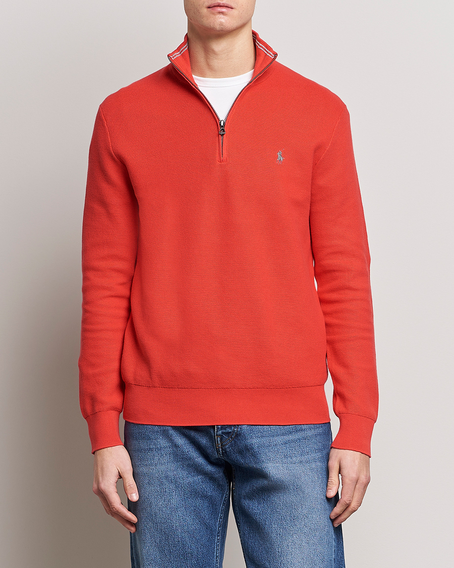 Homme | Pulls Et Tricots | Polo Ralph Lauren | Textured Half-Zip Red Reef