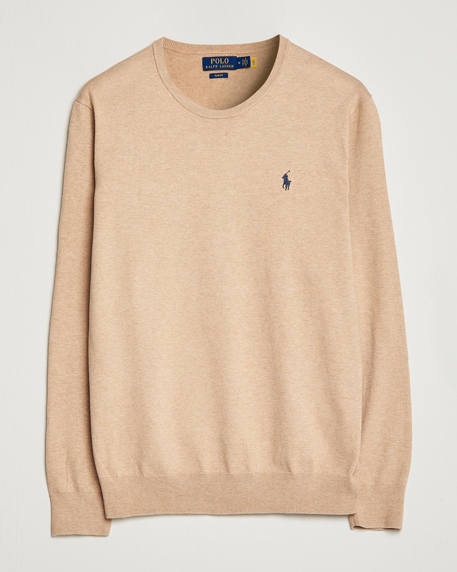 Homme | Pulls Et Tricots | Polo Ralph Lauren | Cotton Crew Neck Sweater Camel Melange