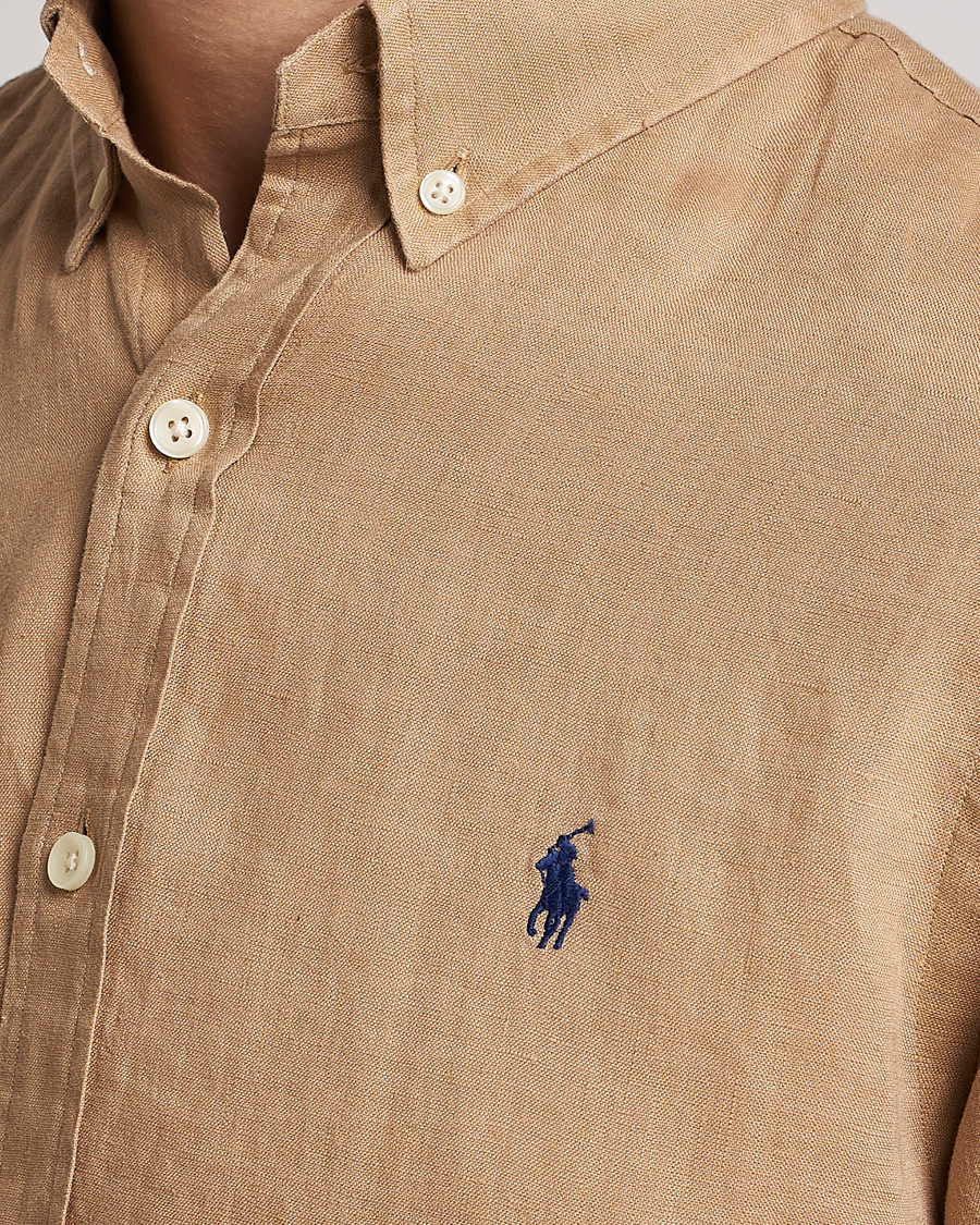 Homme | Chemises | Polo Ralph Lauren | Slim Fit Linen Button Down Shirt Vintage Khaki