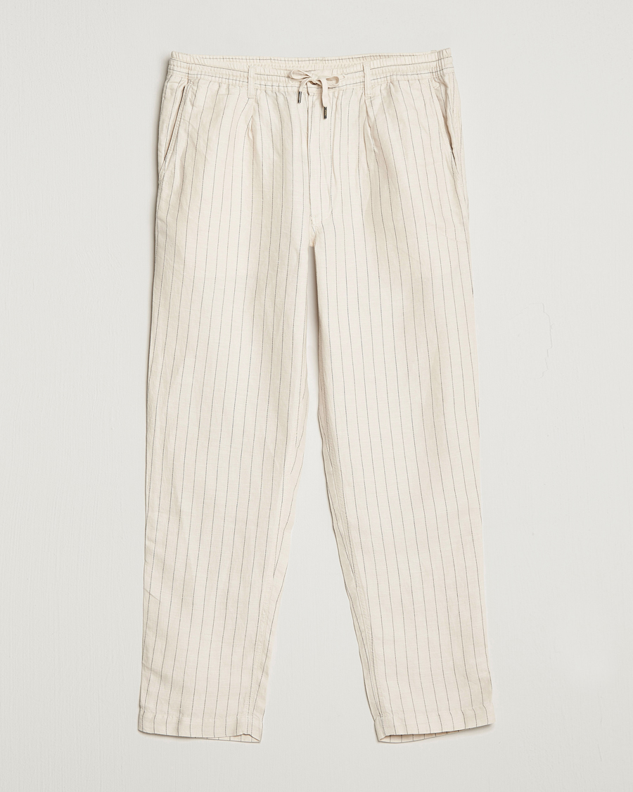 Homme | Pantalons | Polo Ralph Lauren | Prepster Linen/Tencel Pinstripe Trousers Andover Cream