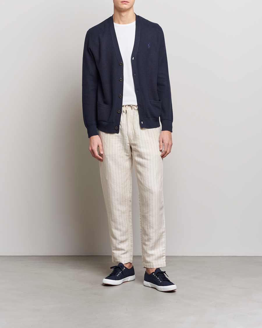 Homme | Pantalons | Polo Ralph Lauren | Prepster Linen/Tencel Pinstripe Trousers Andover Cream
