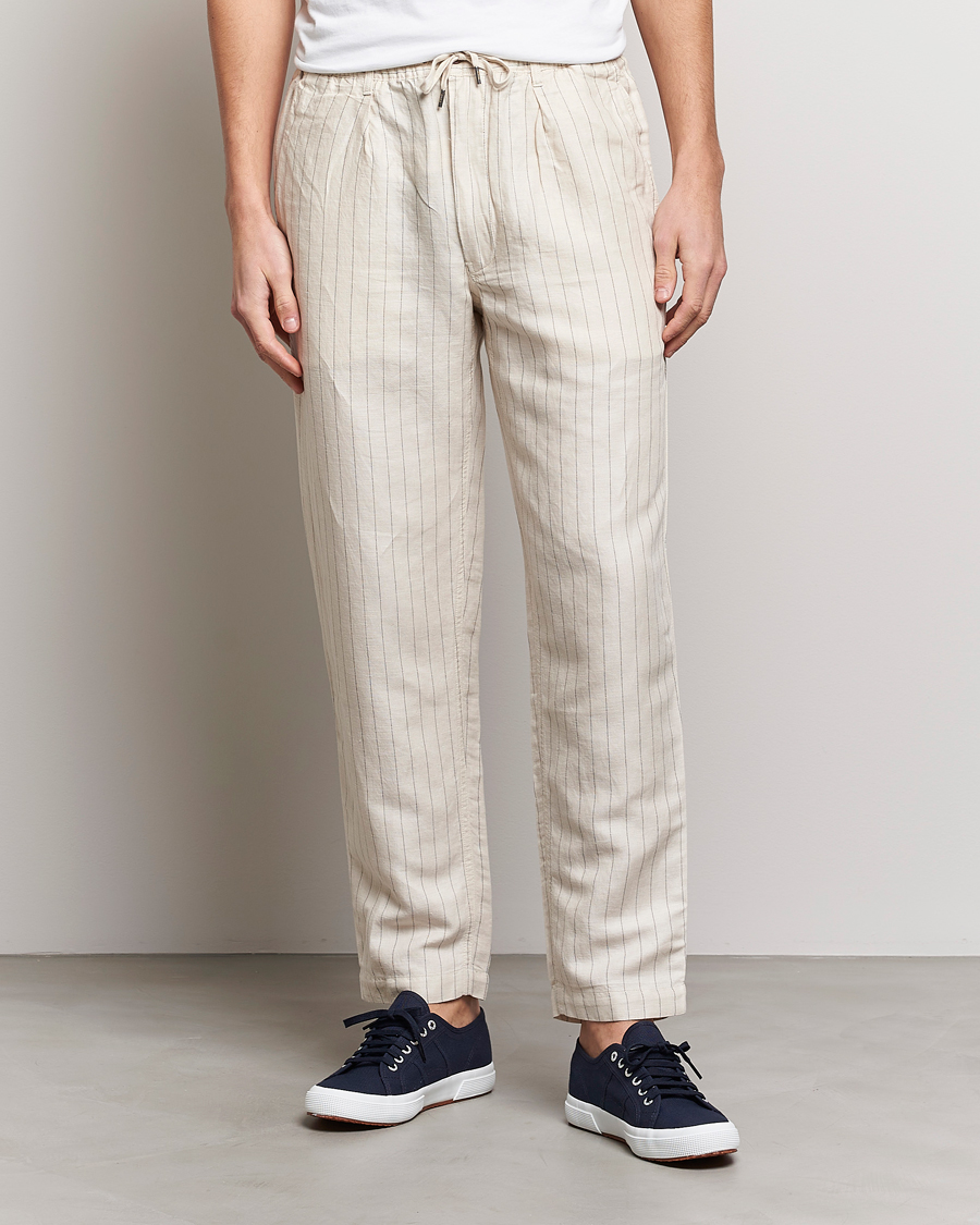 Homme | Pantalons | Polo Ralph Lauren | Prepster Linen/Tencel Pinstripe Trousers Andover Cream