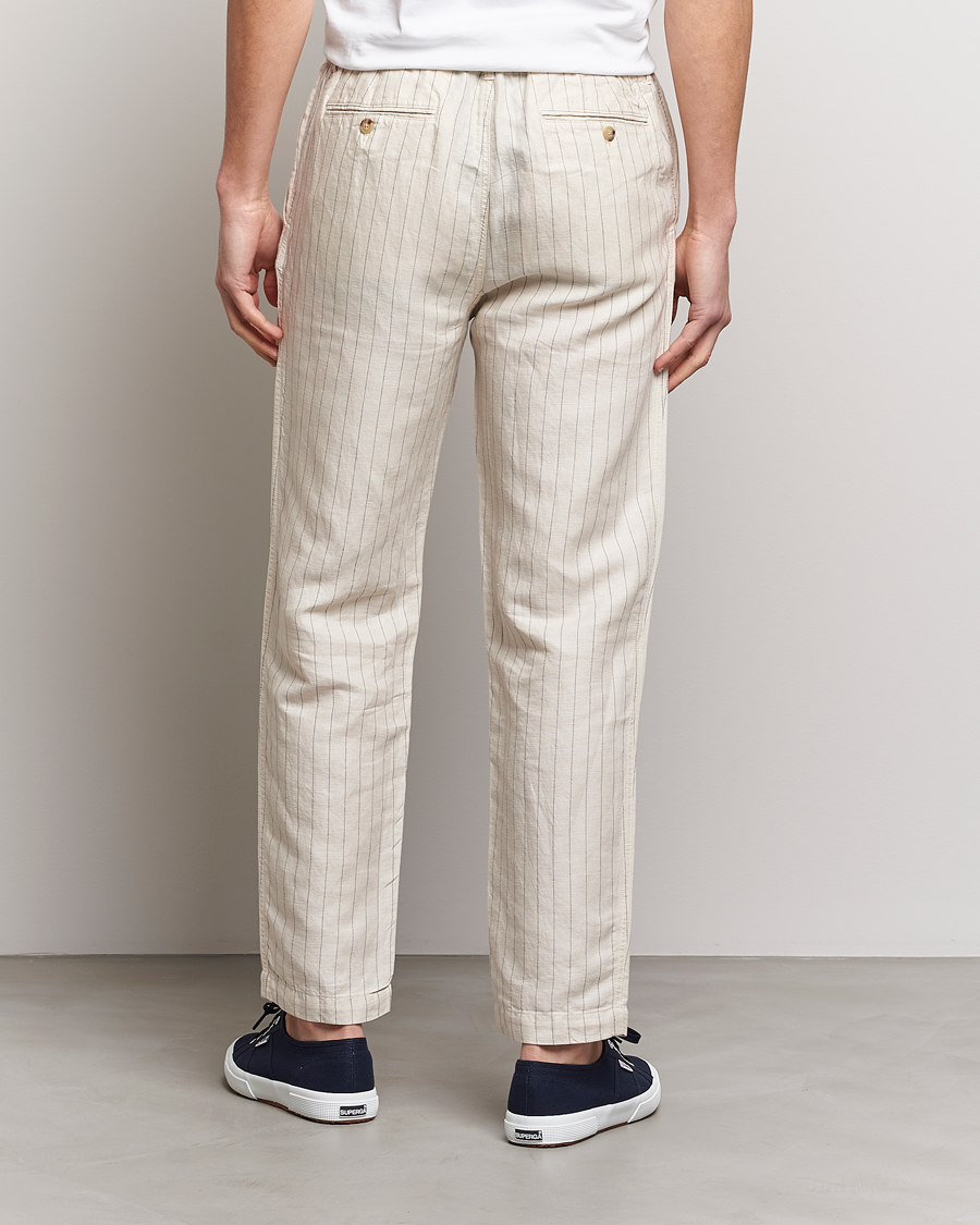 Homme | Pantalons | Polo Ralph Lauren | Prepster Linen/Tencel Pinstripe Trousers Andover Cream
