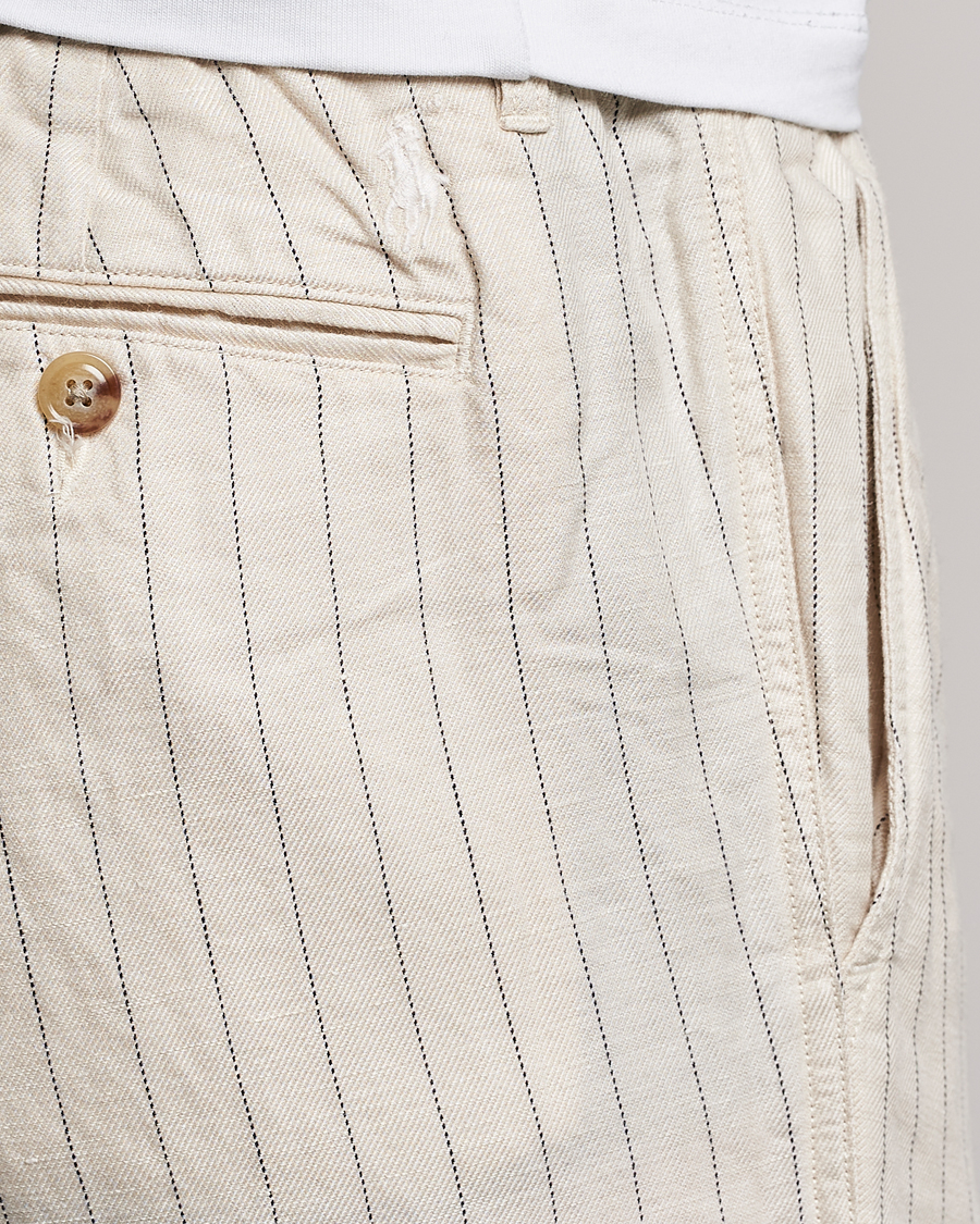 Homme | Pantalons | Polo Ralph Lauren | Prepster Linen/Tencel Pinstripe Trousers Andover Cream
