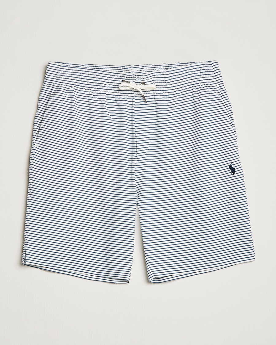 Homme | Shorts | Polo Ralph Lauren | Brused Spa Jersey Striped Sweatshorts White/Blue