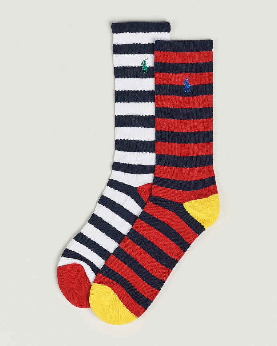 Homme | Sous-Vêtements Et Chaussettes | Polo Ralph Lauren | Striped 2-Pack Sock Red/Navy