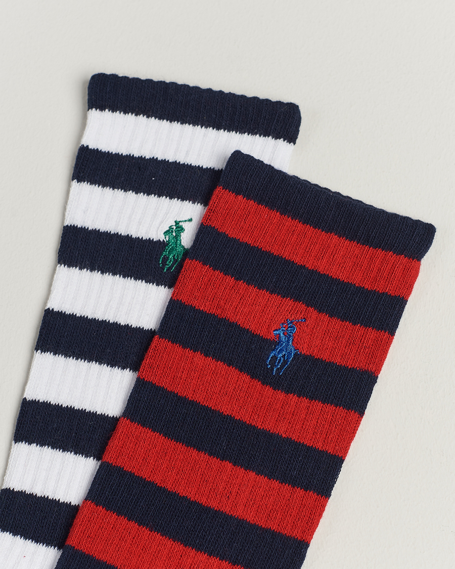 Homme | Sous-Vêtements Et Chaussettes | Polo Ralph Lauren | Striped 2-Pack Sock Red/Navy