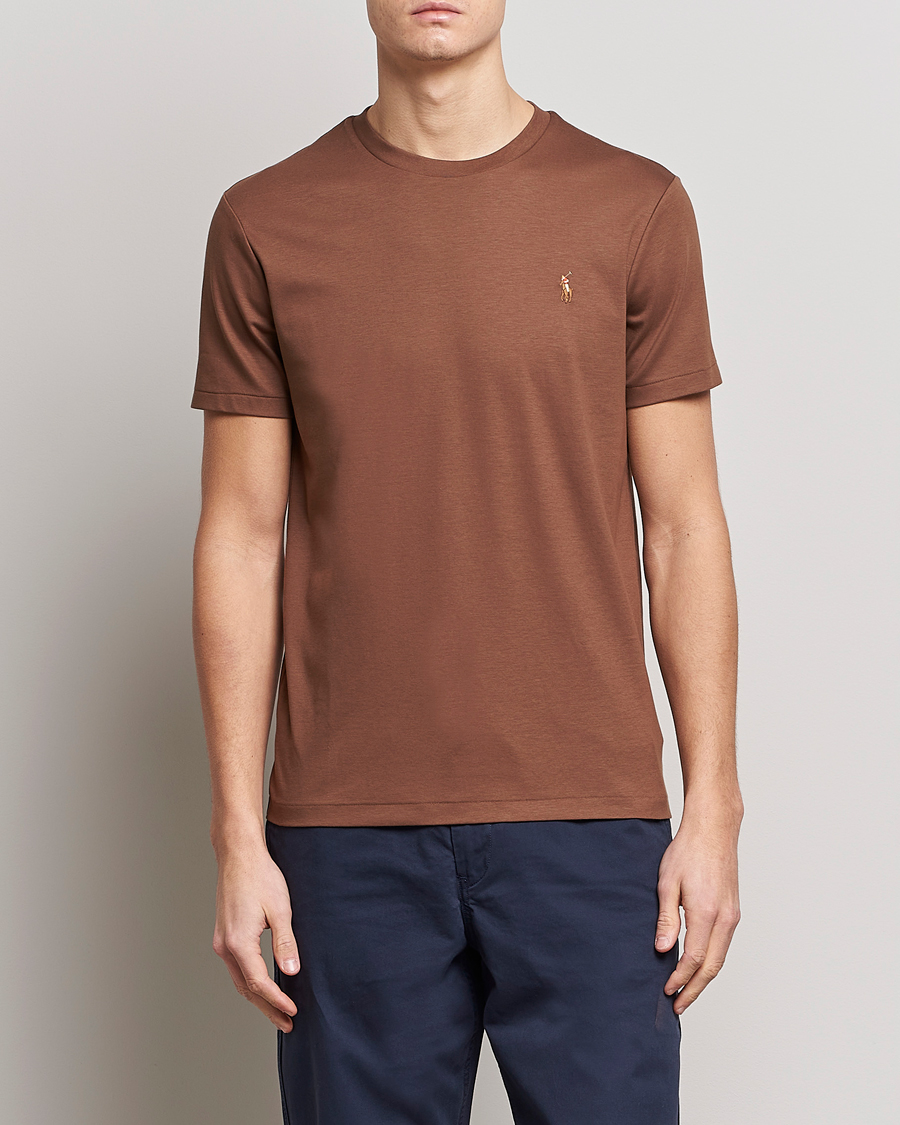 Homme | T-shirts | Polo Ralph Lauren | Pima Cotton Crew Neck T-Shirt Luggage Brown