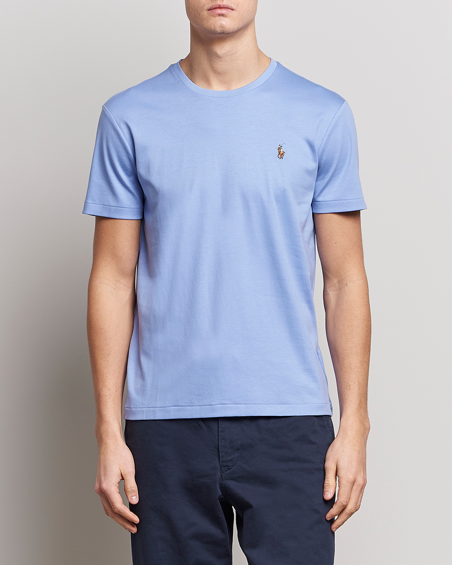 Homme | T-shirts | Polo Ralph Lauren | Luxury Pima Cotton Crew Neck T-Shirt Lafayette Blue