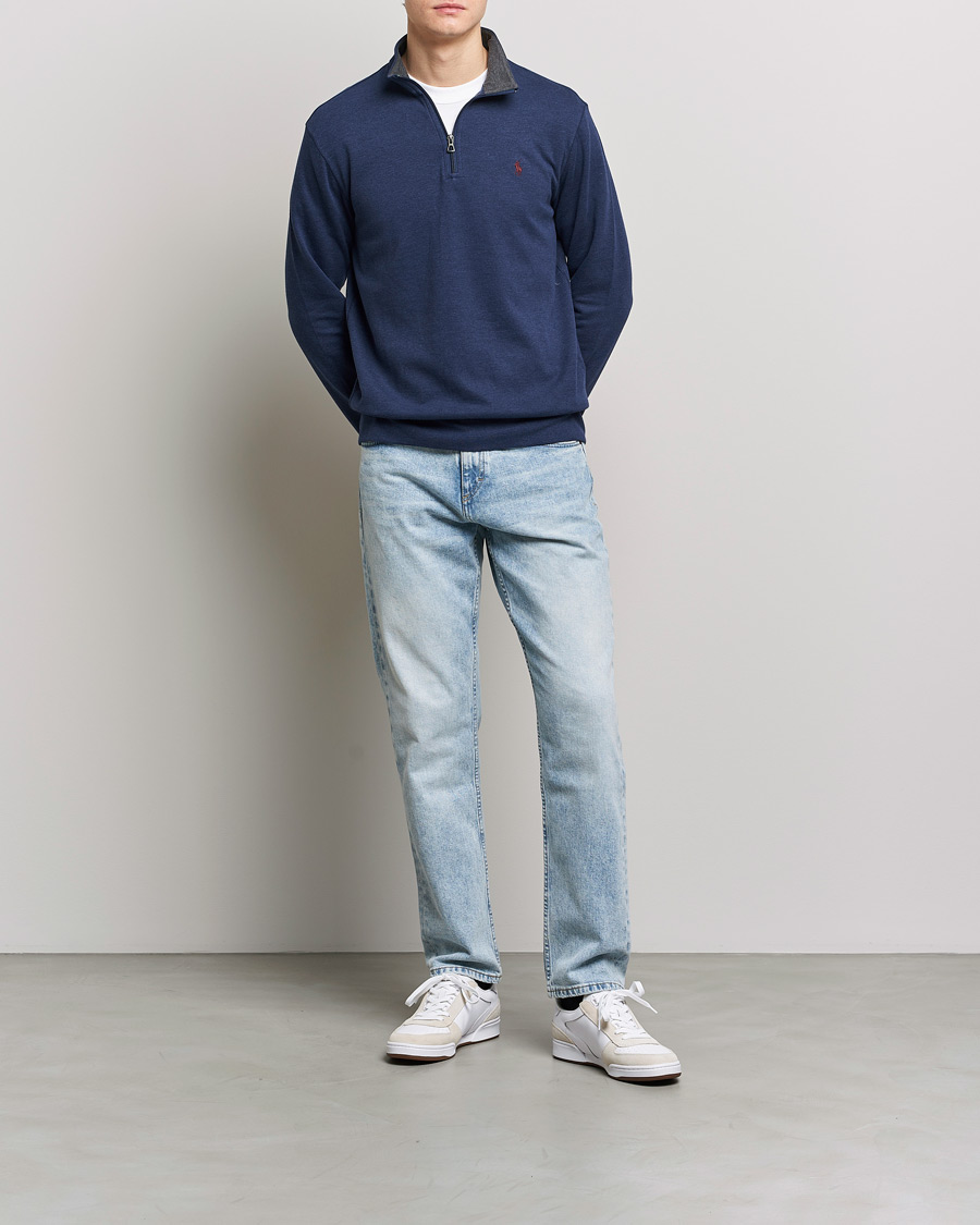 Homme | Pulls Et Tricots | Polo Ralph Lauren | Double Knit Half-Zip Sweater Spring Navy Heather