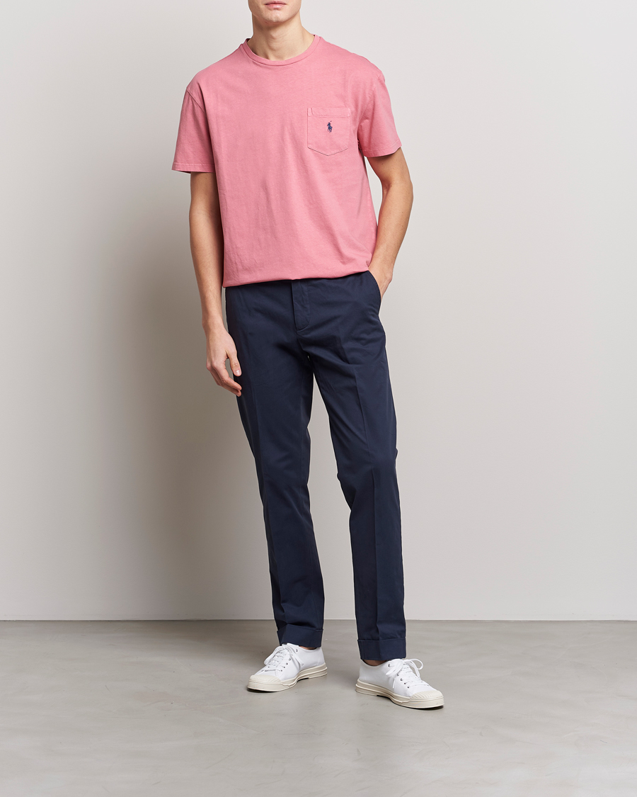 Homme | T-shirts | Polo Ralph Lauren | Cotton/Linen Crew Neck T-Shirt Desert Rose