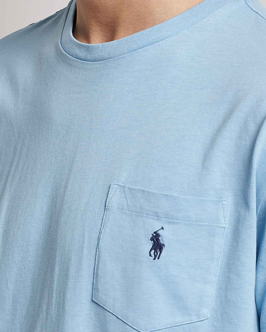 Homme | T-shirts | Polo Ralph Lauren | Cotton/Linen Crew Neck T-Shirt Powder Blue