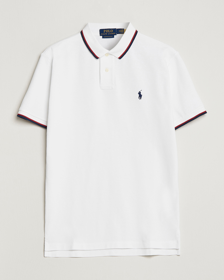 Homme | Polos | Polo Ralph Lauren | Custom Slim Fit Tipped Polo White