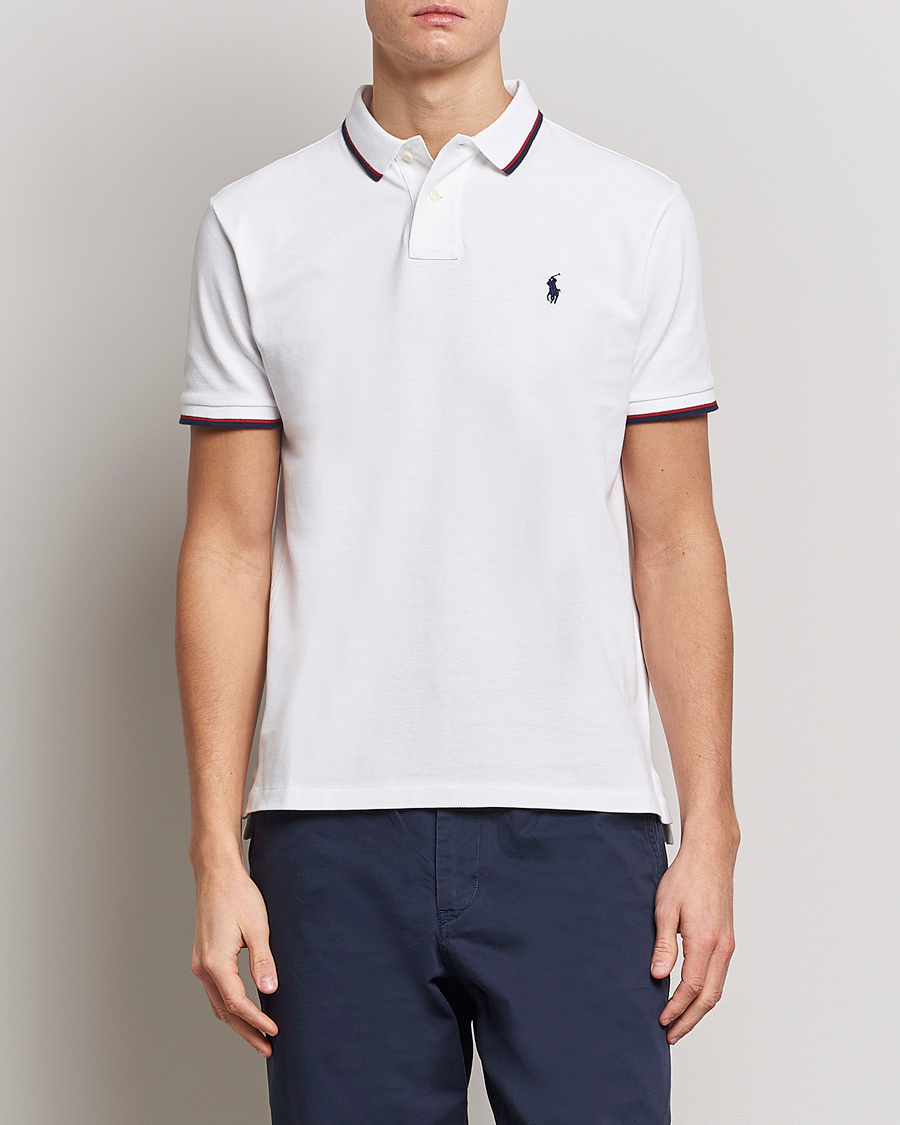 Homme | Polos | Polo Ralph Lauren | Custom Slim Fit Tipped Polo White