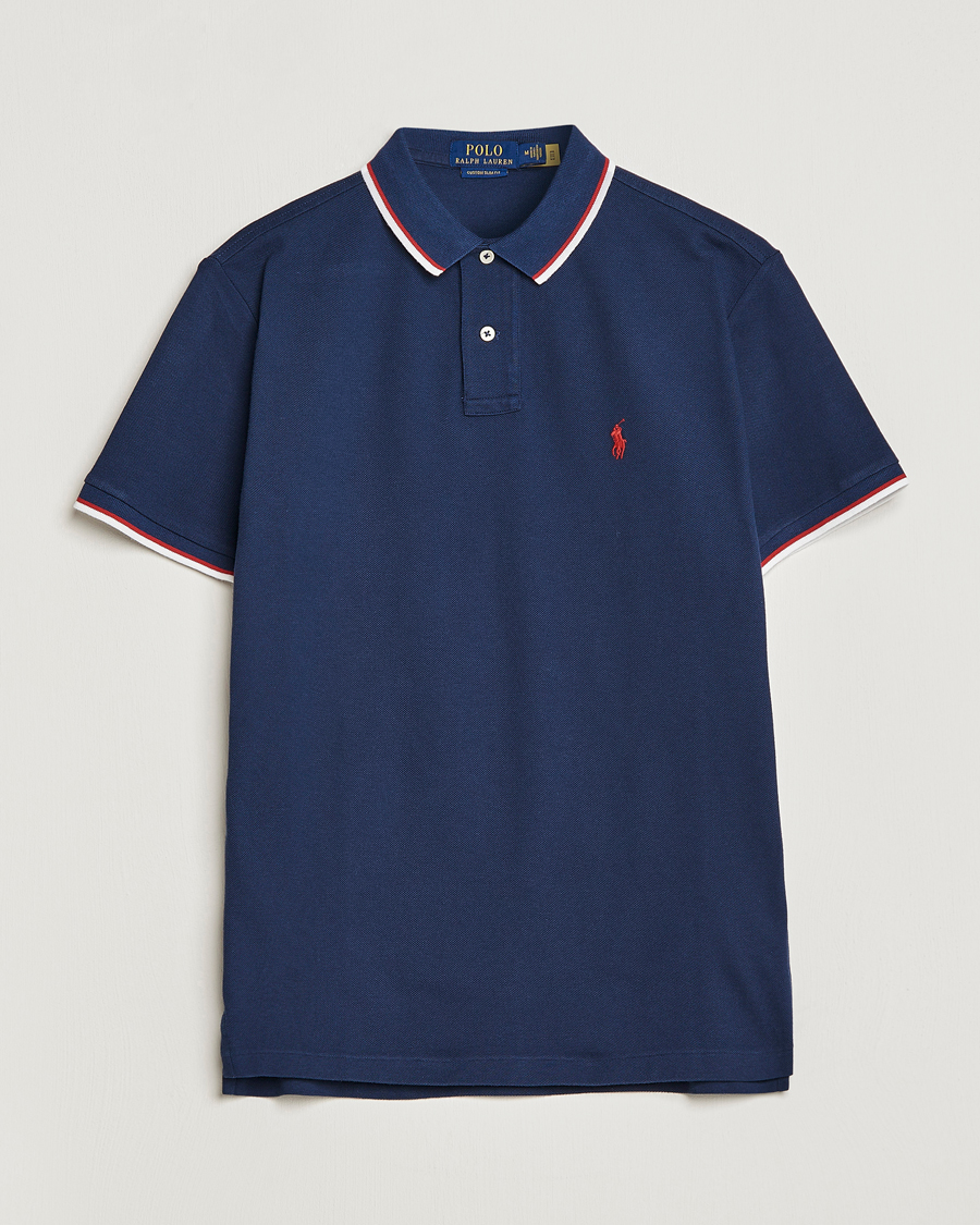 Homme | Polos | Polo Ralph Lauren | Custom Slim Fit Tipped Polo Newport Navy