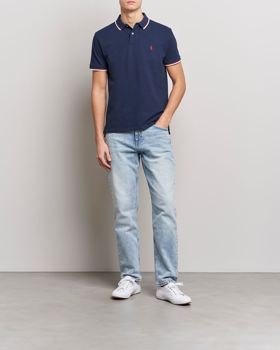 Homme | Polos | Polo Ralph Lauren | Custom Slim Fit Tipped Polo Newport Navy