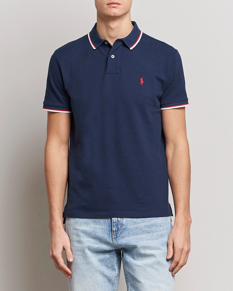 Homme | Polos | Polo Ralph Lauren | Custom Slim Fit Tipped Polo Newport Navy