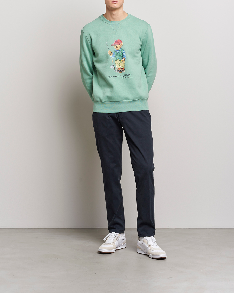 Homme | Pulls Et Tricots | Polo Ralph Lauren | Printed Fishing Bear Crew Neck Sweatshirt Faded Mint
