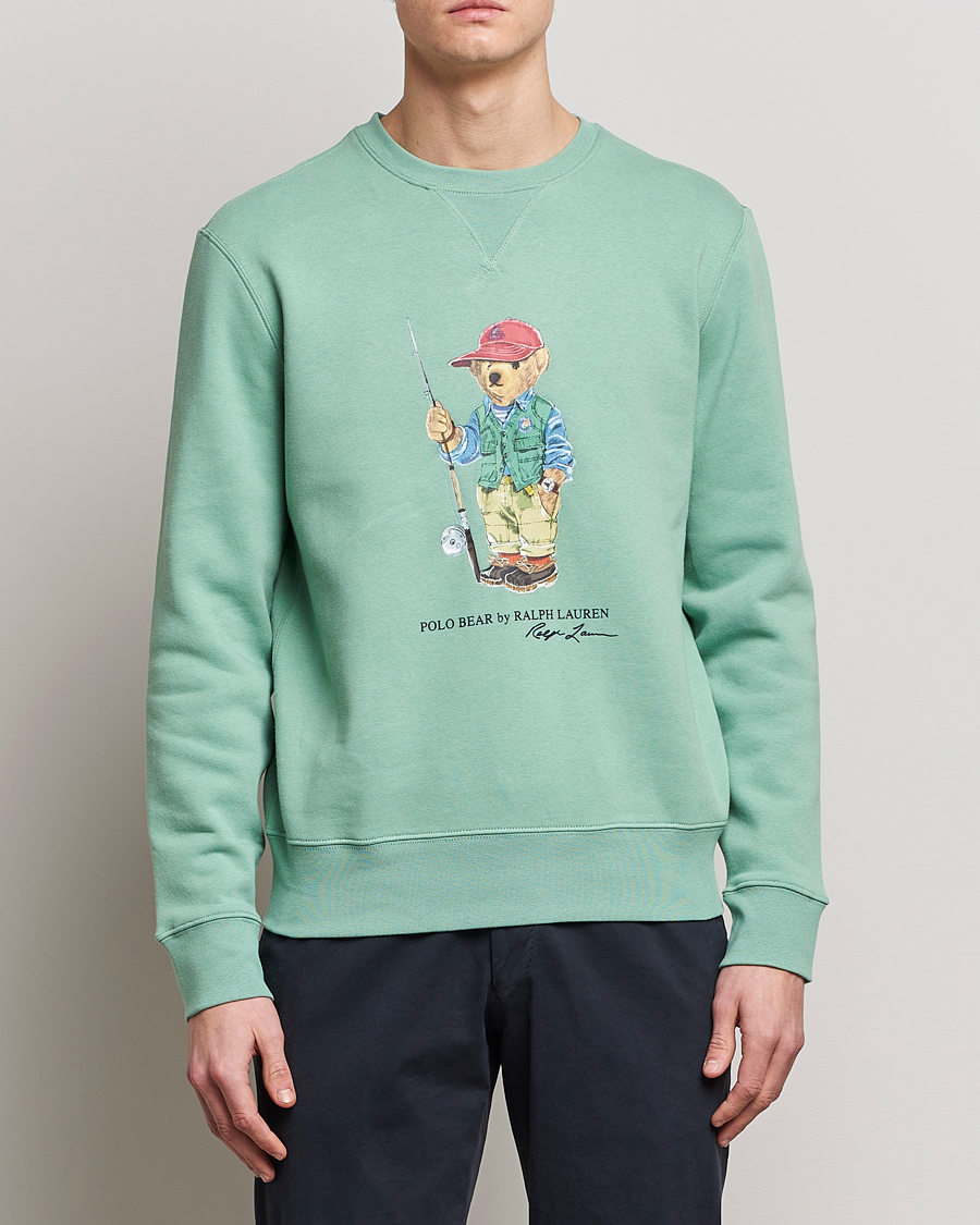 Homme | Pulls Et Tricots | Polo Ralph Lauren | Printed Fishing Bear Crew Neck Sweatshirt Faded Mint