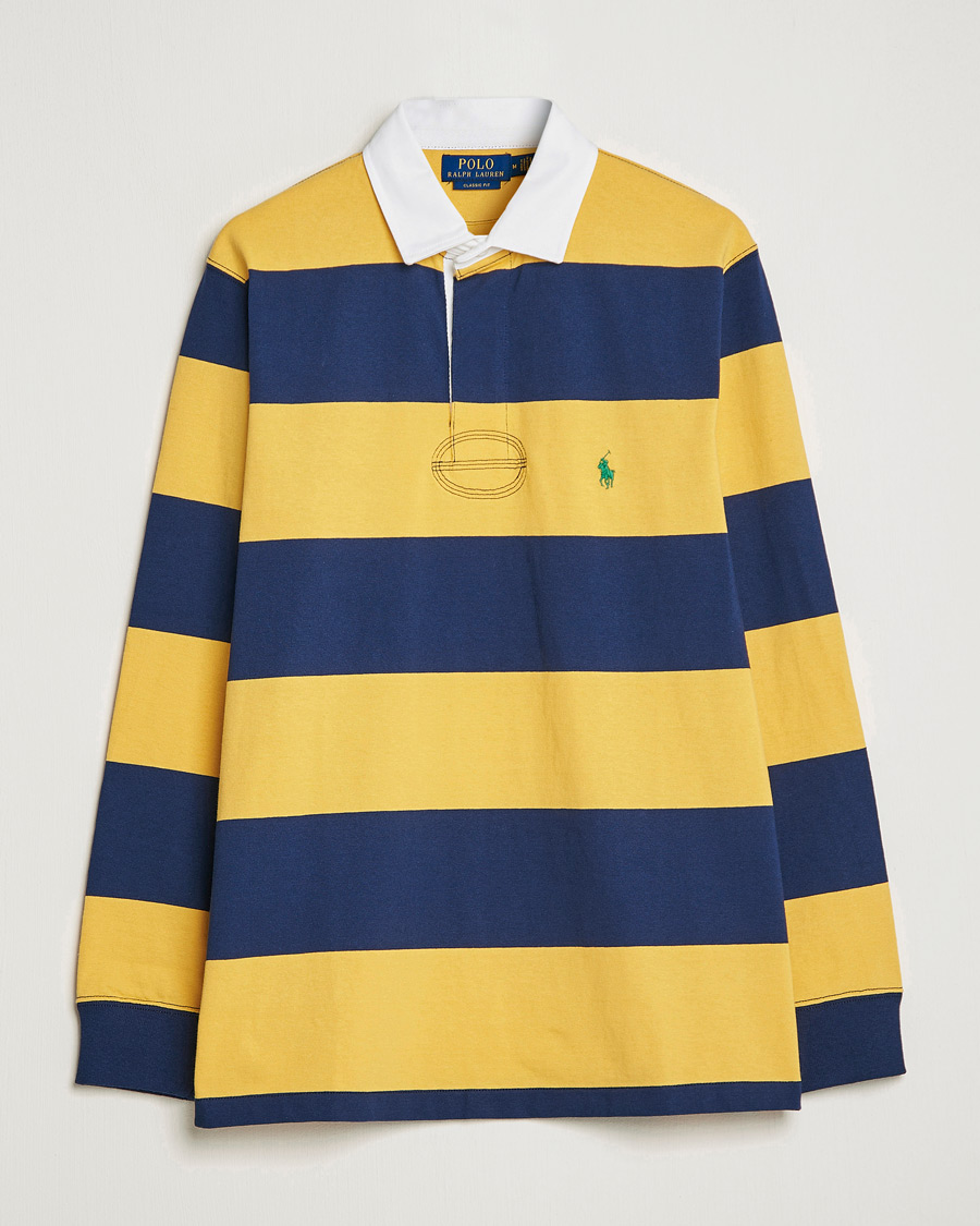 Homme | Pulls Et Tricots | Polo Ralph Lauren | Jersey Striped Rugger Yellow/Navy