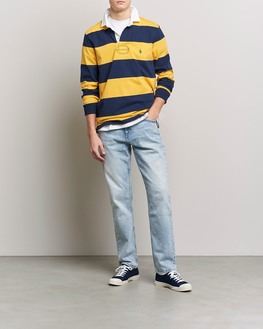 Homme | Pulls Et Tricots | Polo Ralph Lauren | Jersey Striped Rugger Yellow/Navy