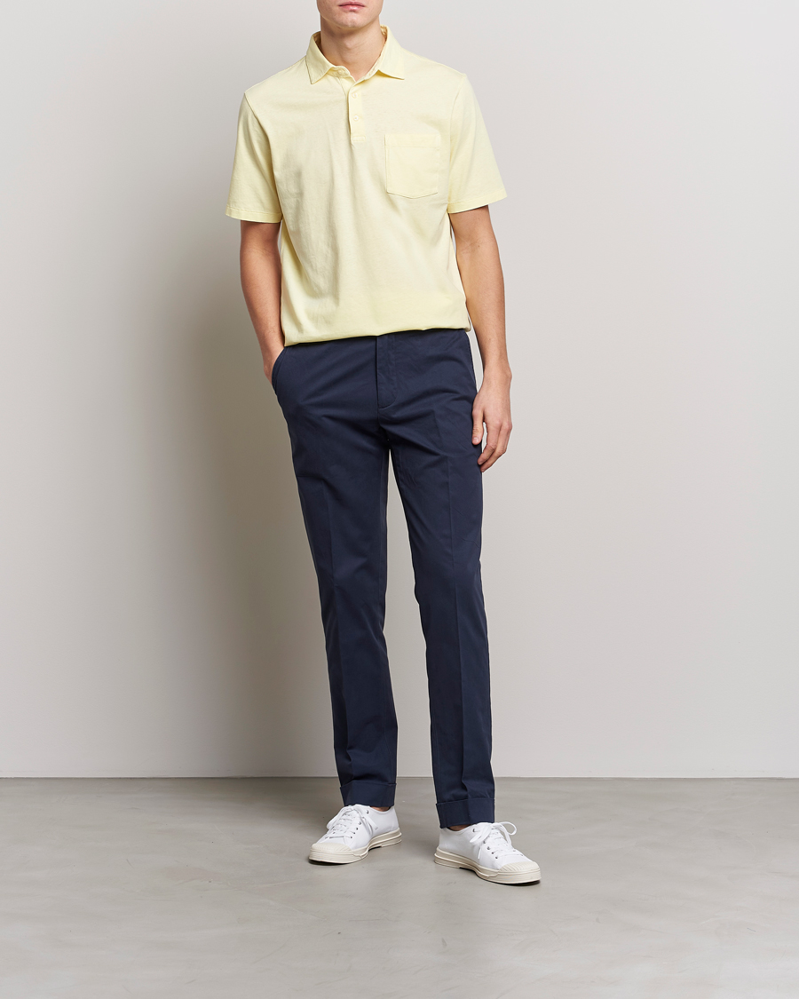 Homme | Polos | Polo Ralph Lauren | Cotton/Linen Polo Bristol Yellow