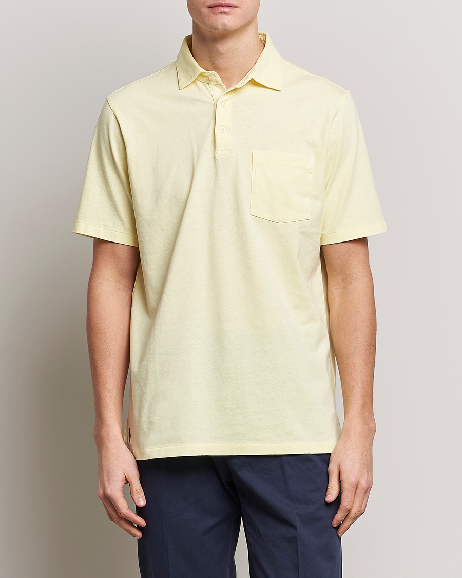 Homme | Polos | Polo Ralph Lauren | Cotton/Linen Polo Bristol Yellow