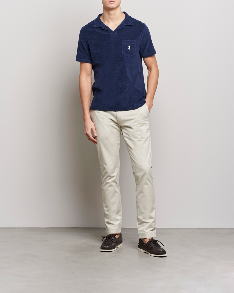 Homme | Polos | Polo Ralph Lauren | Cotton Terry Open Collar Polo Newport Navy