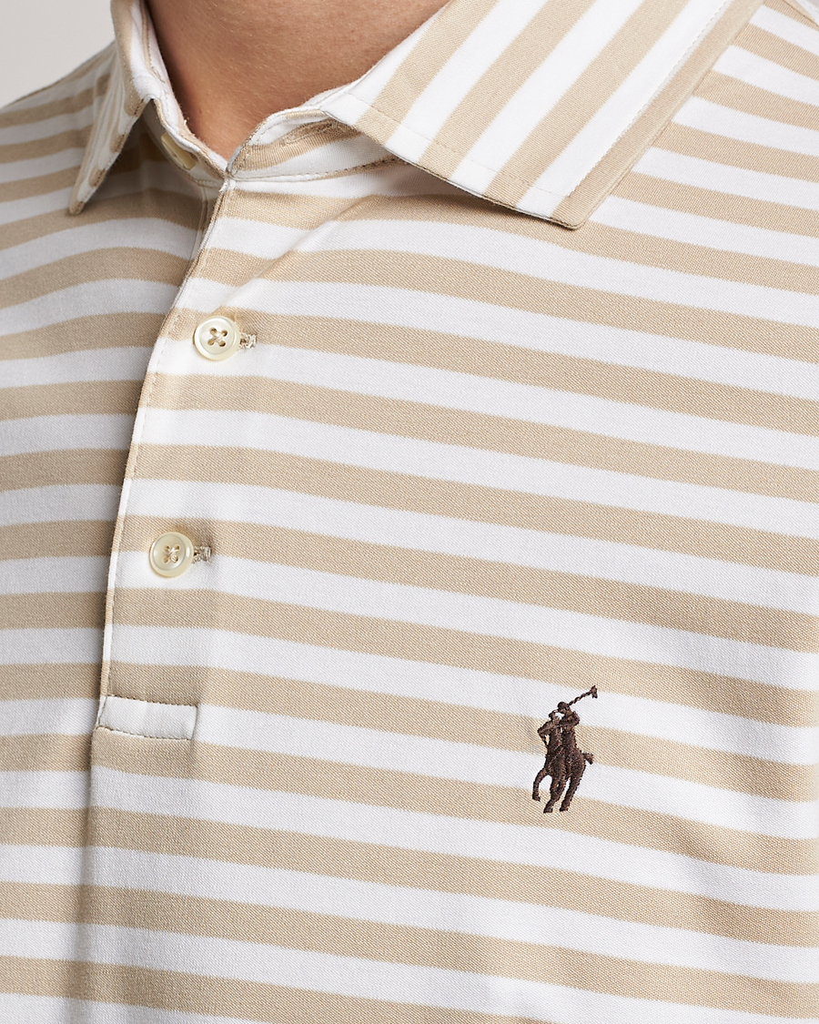 Homme | Polos | Polo Ralph Lauren | Luxury Pima Cotton Striped Polo Beige/White