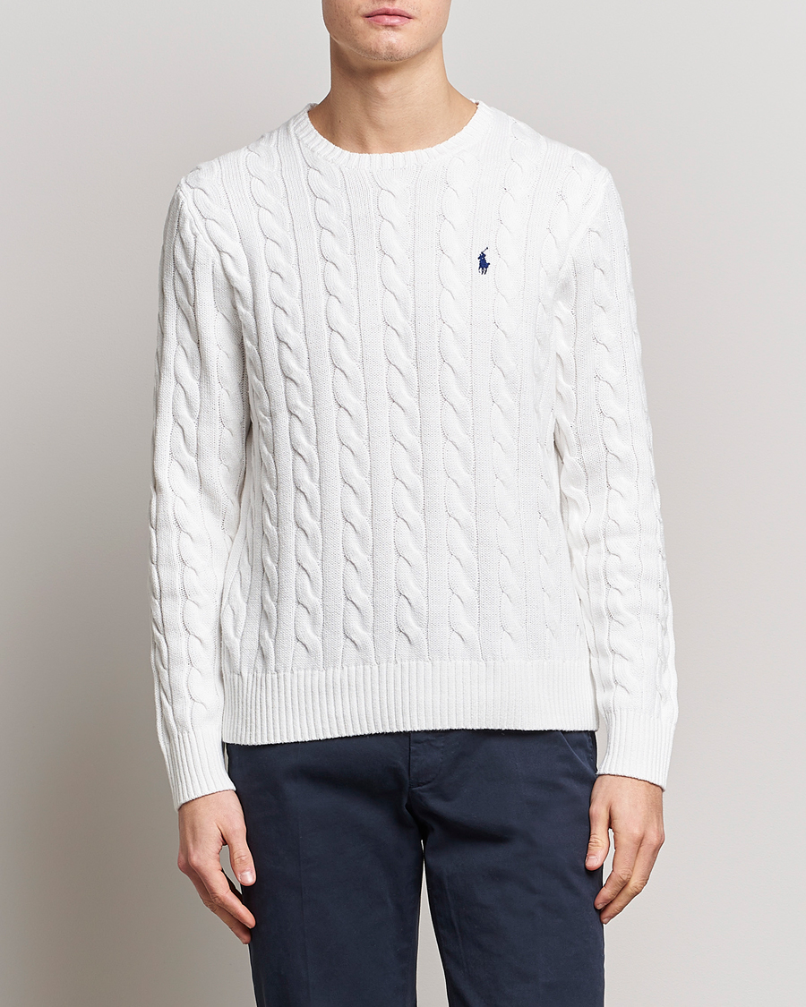 Homme |  | Polo Ralph Lauren | Cotton Cable Pullover White