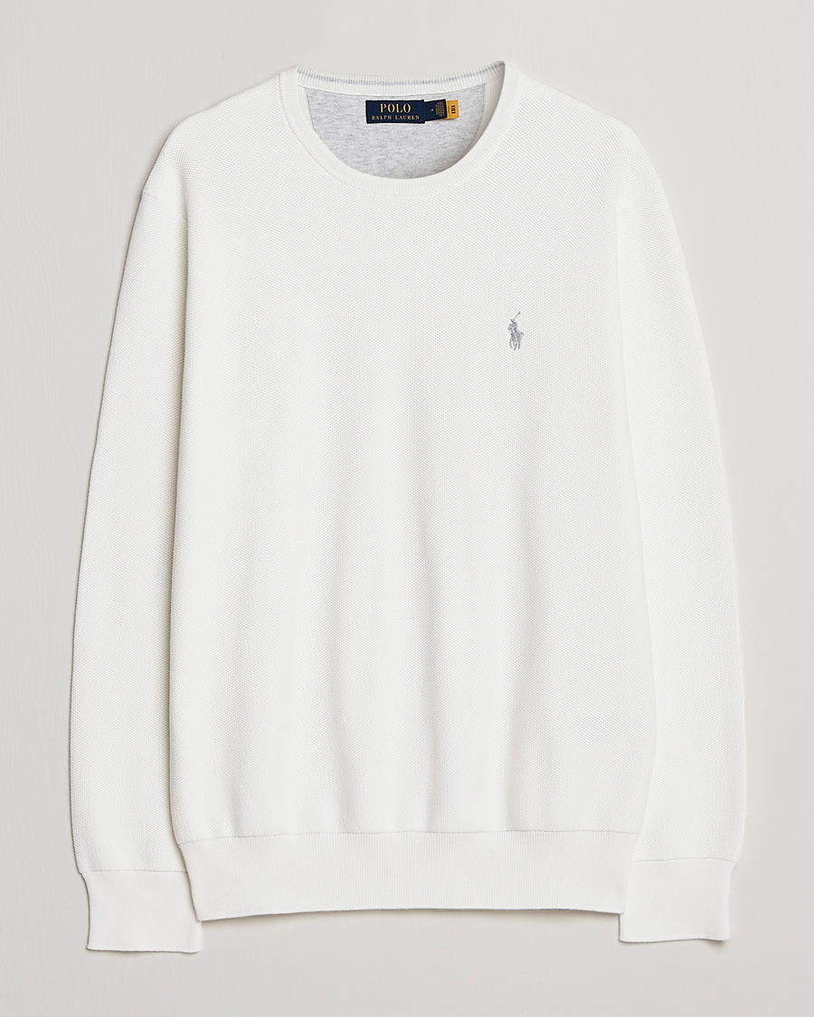 Homme | Pulls Et Tricots | Polo Ralph Lauren | Textured Crew Neck Sweater Deckwash White