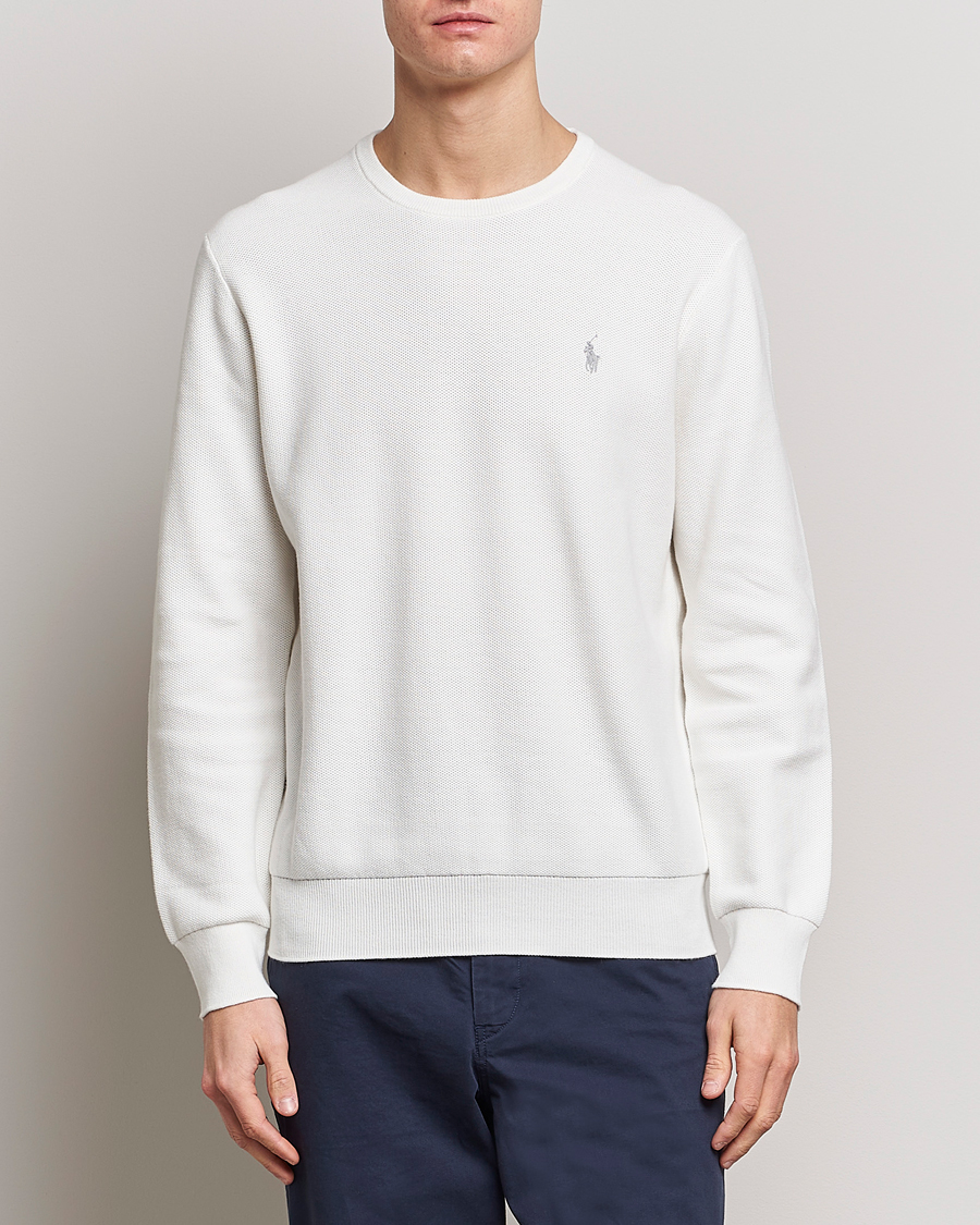 Homme | Pulls Et Tricots | Polo Ralph Lauren | Textured Crew Neck Sweater Deckwash White