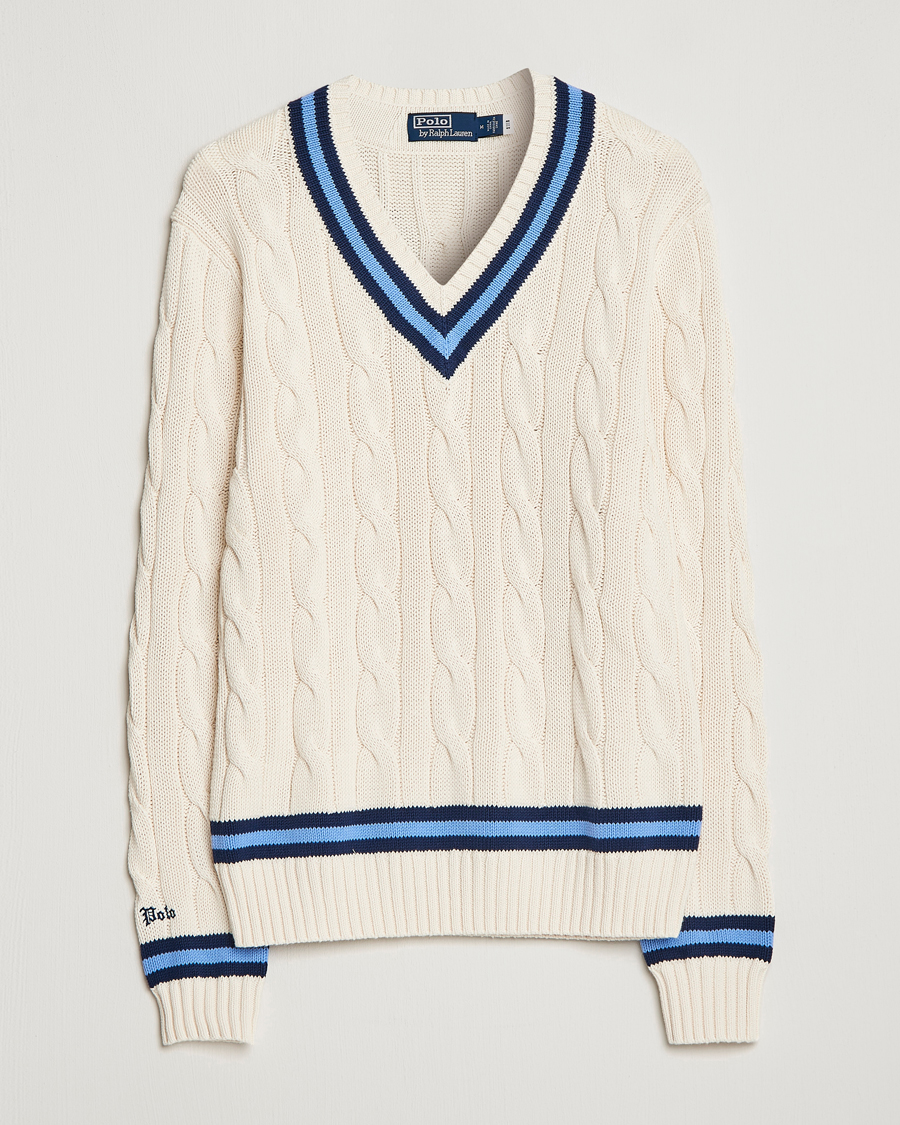 Homme | Pulls Et Tricots | Polo Ralph Lauren | Cricket Sweater Cream/Navy Stripe