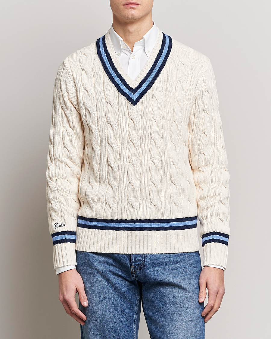 Homme | Pulls Et Tricots | Polo Ralph Lauren | Cricket Sweater Cream/Navy Stripe